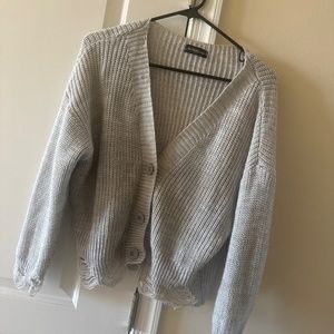 PLT Gray Crop Sweater